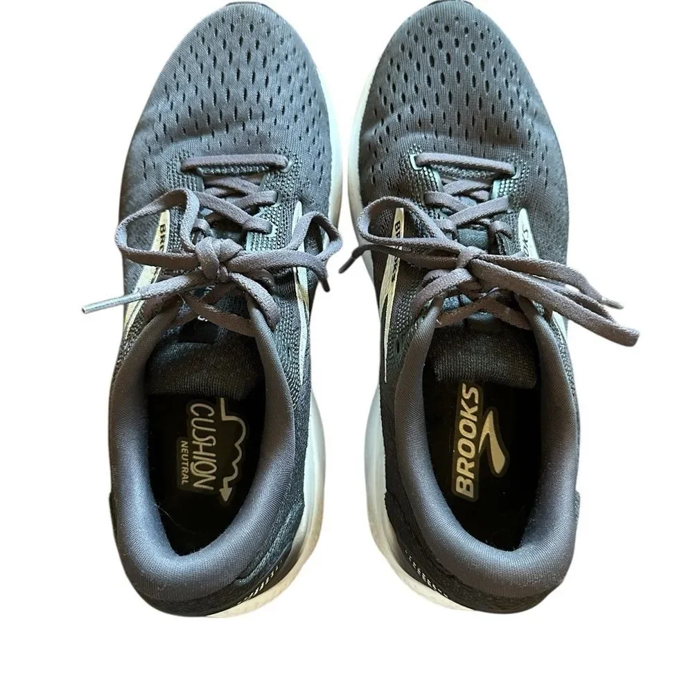 Brooks Men's Ghost 16 2E  Black/Gray/White Running Shoes Size 10